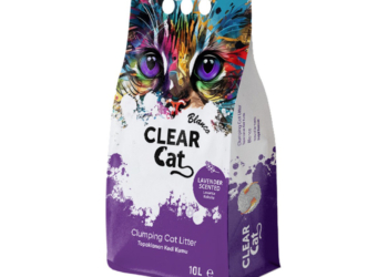 Супервпитывающий комкующийся бентонитовый наполнитель для кошачьего туалета Clear Cat Blanco (лаванда) 10л