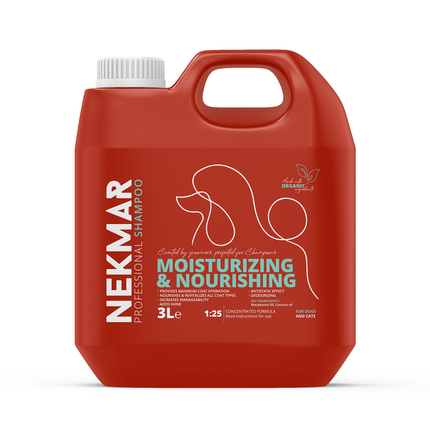NEKMAR Профессиональный шампунь для груминга MOISTURIZING & NOURISHING (увлажнение и питание) для кошек и собак 50мл