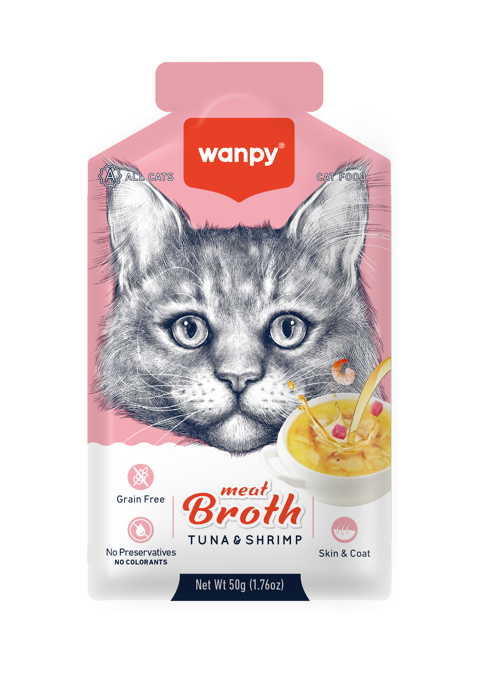 WANPY Суп для кошек (тунец и креветки) 50г
