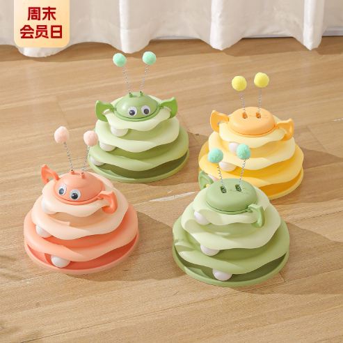 Игрушка для кошек трехуровневая пирамидка "Свинка"